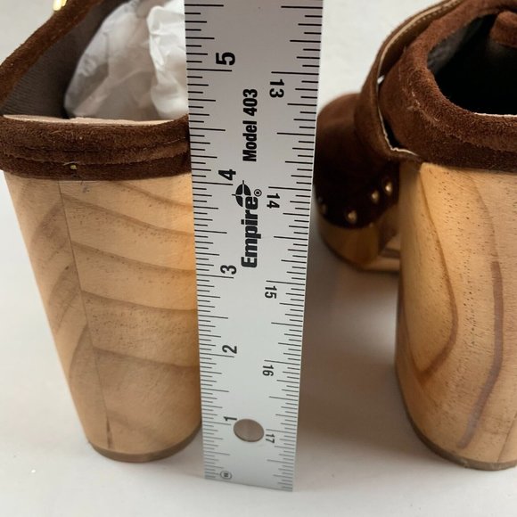 Steve Madden Hilde Brown Suede Women's Leather Studded Clogs Size 9.5 NIB S0368 - Picture 6 of 10